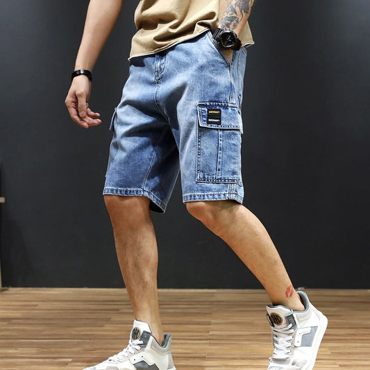 Denim-Shorts für Männer mit geraden Taschen - Tomás