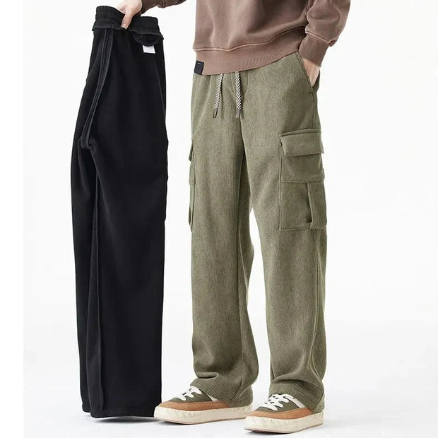 Pantalon en velours côtelé pour homme avec doublure en polaire - Auren