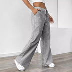 Gestreifte Damenhose mit weiten Beintaschen - Julieta