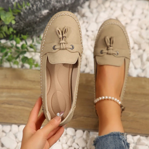 Mocassins plats antidérapants pour femmes avec nœud - Martina