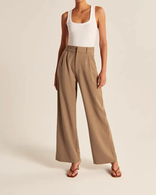 Hochgeschlossene Hose mit weitem Bein - Elira