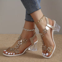 Sandy - Sandales à talon en strass