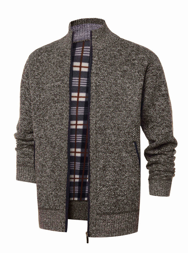 Strickjacke mit Reißverschluss und Stehkragen – Joshua