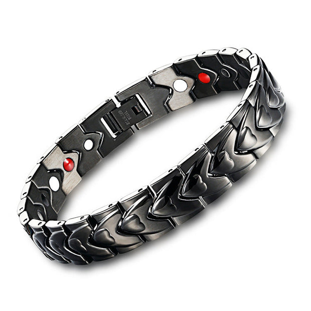 Bracelet en acier inoxydable titane avec aimants design cœur - Kronos