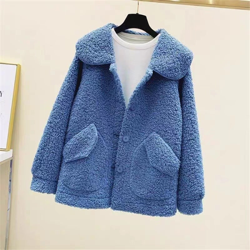 Damenmantel mit Fleece-Effekt im entspannten Winterstil - Mimiko