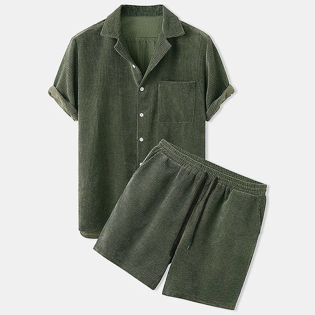 Ensemble chemise et short en jacquard cubain