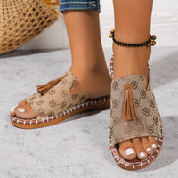 Flache Damensandalen mit Quaste - Annelie