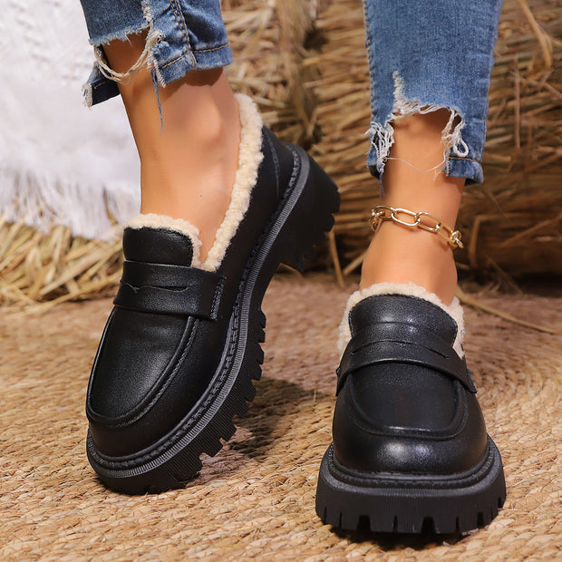 Mocassins pour femmes avec doublure en peluche et semelle robuste - Elira
