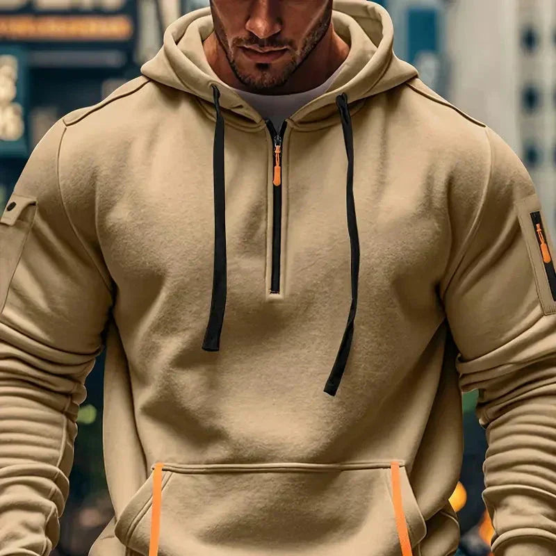 Herren Sweatshirt mit Kapuze und Taschen - Cesar