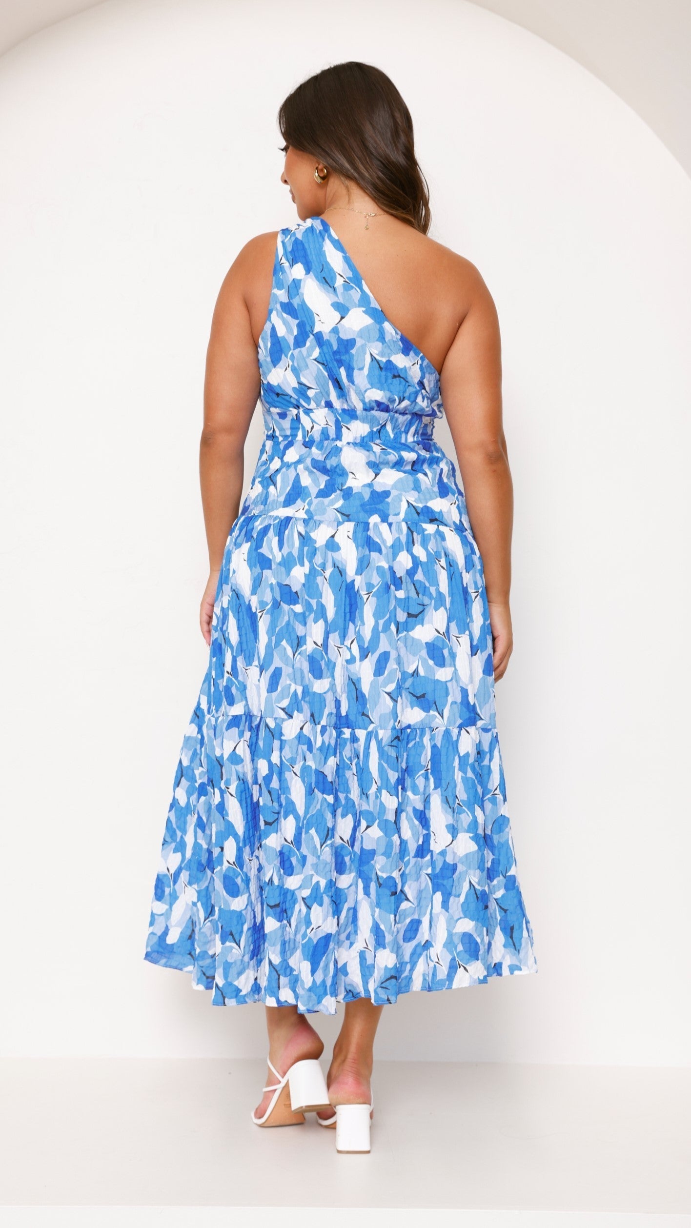 Langes, einseitiges Blumenkleid für Damen – Jaisa