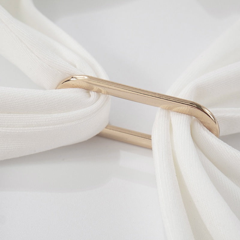 Damen-Top mit gerüschtem Neckholder-Ausschnitt und asymmetrischem Design - Kiara
