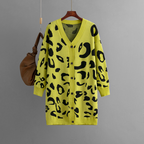 Mila - Gestrickte Leoparden-Strickjacke