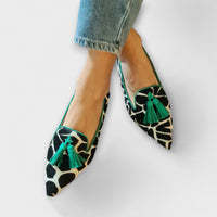 Damen Mokassins Quasten Animalprint elegant - Siena