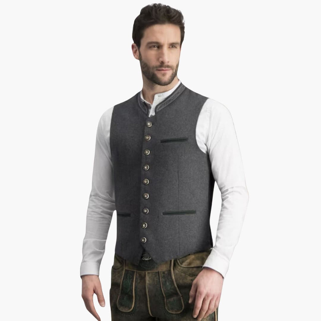 Elegante Herren Trachtenweste mit Stehkragen - Karl