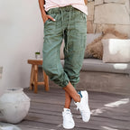 Damen Cargo-Hose mit Taschen und Kordelzug - Andrea