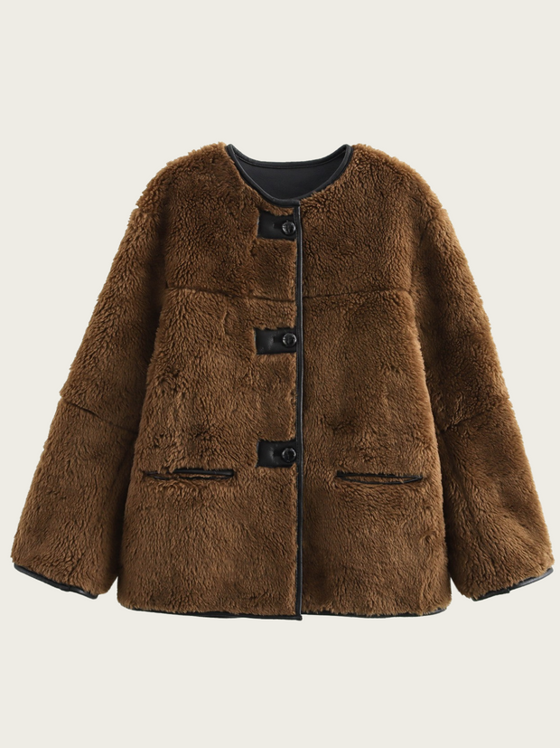 Veste teddy à boutons pour femme - Agnes