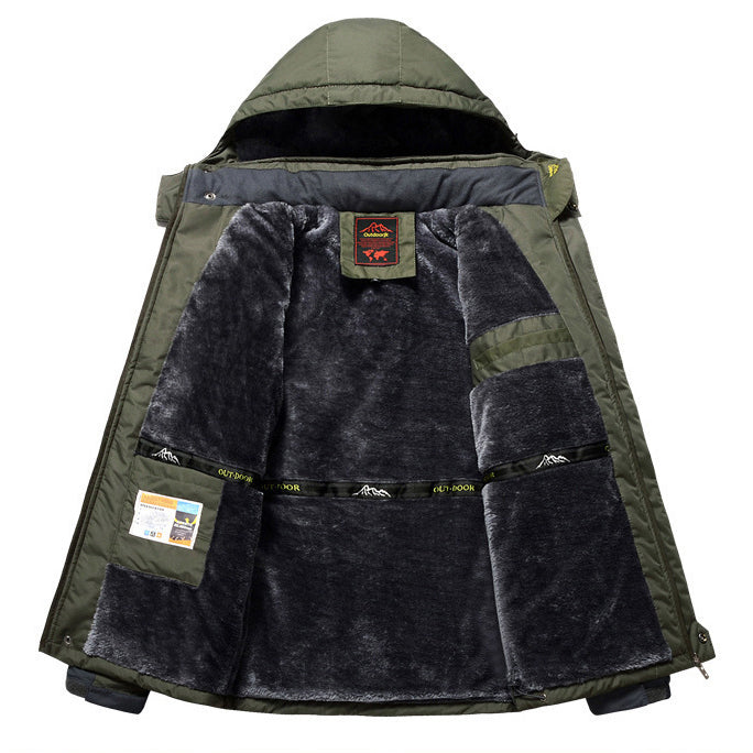 Wasserdichte gefütterte Herrenjacke mit Kapuze - Cavalieri