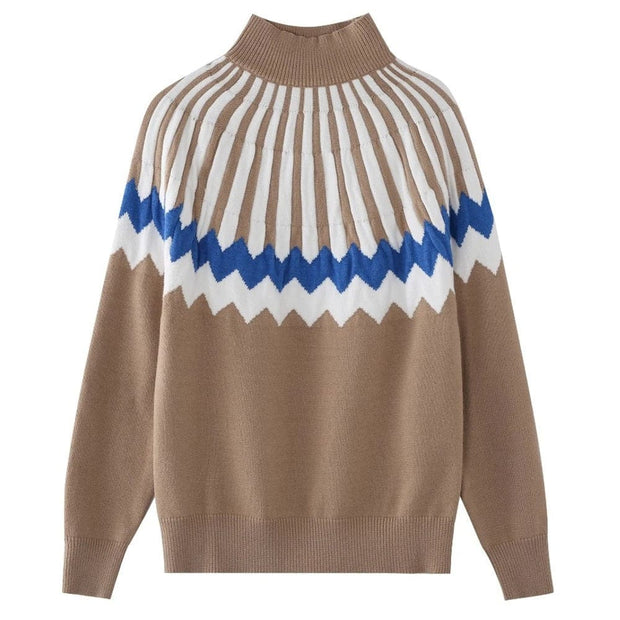 Zeila - Pullover mit geometrischem Muster und Rippbündchen