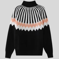 Zeila - Pullover mit geometrischem Muster und Rippbündchen