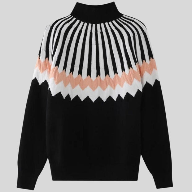 Zeila - Pullover mit geometrischem Muster und Rippbündchen
