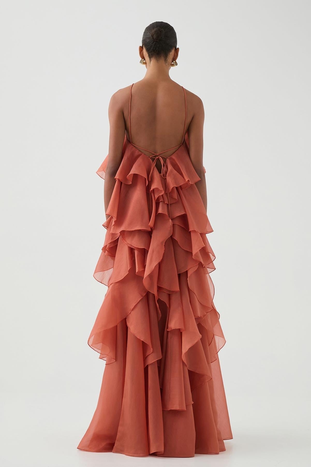 Maxikleid mit Blumenfront für Frauen - Anneliese