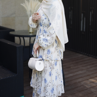 Meiko - Maxi robe imprimée avec nœud en mousseline de soie