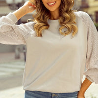 Sweat-shirt à manches en dentelle de style décontracté pour femmes - Emilia
