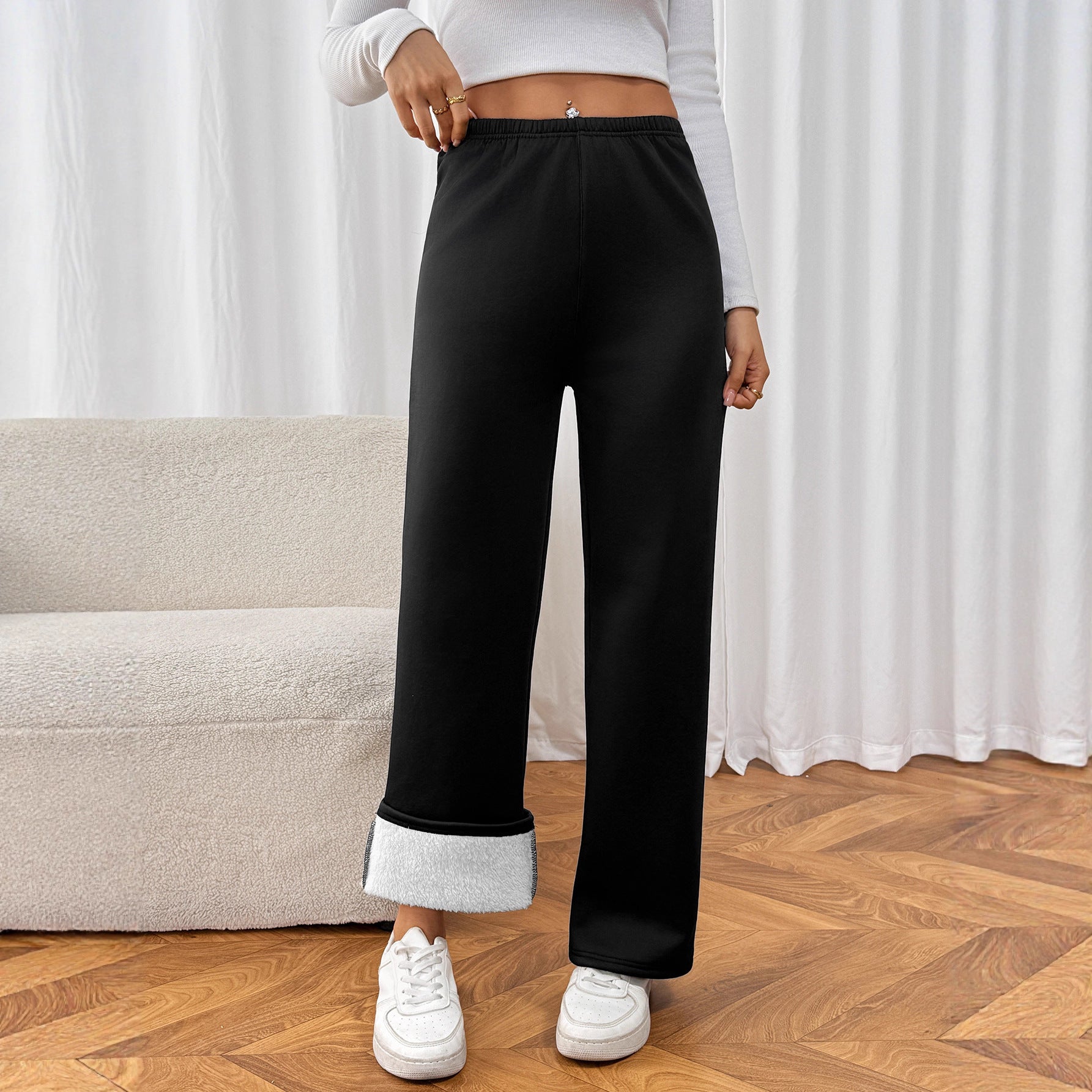 Warme Damenhose mit Samteffekt - Norelle