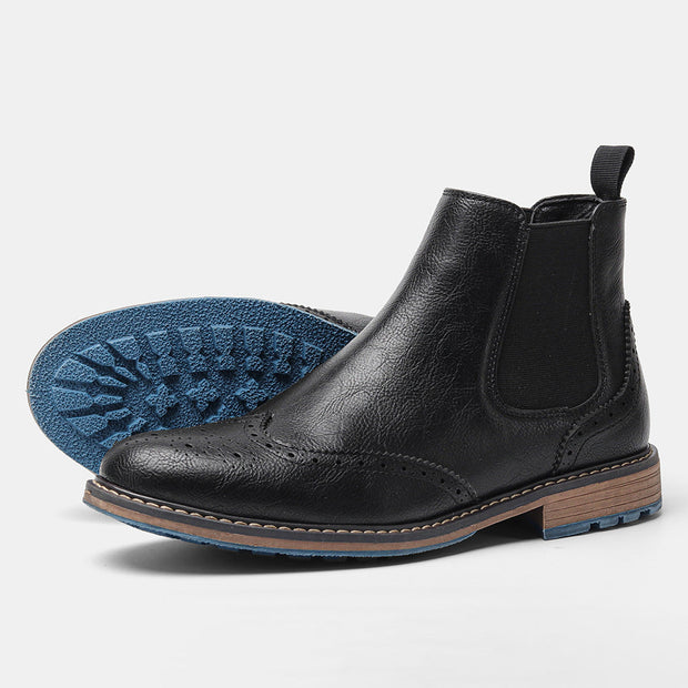 Bottines brogue en cuir sculpté pour hommes - Alrik