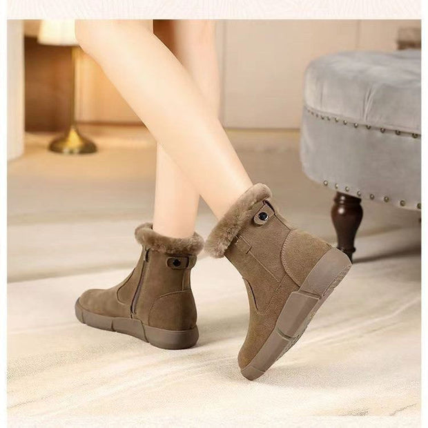 Alo - Stiefeletten für Frauen mit flachem Absatz und warmem Fleece-Futter