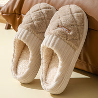 Chaussons d'hiver unisexes peluche anti-dérapant Rombe - Elen