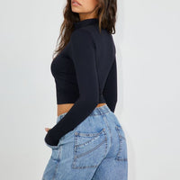 Veste de sport pour femme en tissu extensible de type cropped - Bianca