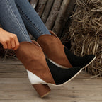 Damenstiefel aus Wildleder mit quadratischem Absatz - Norine
