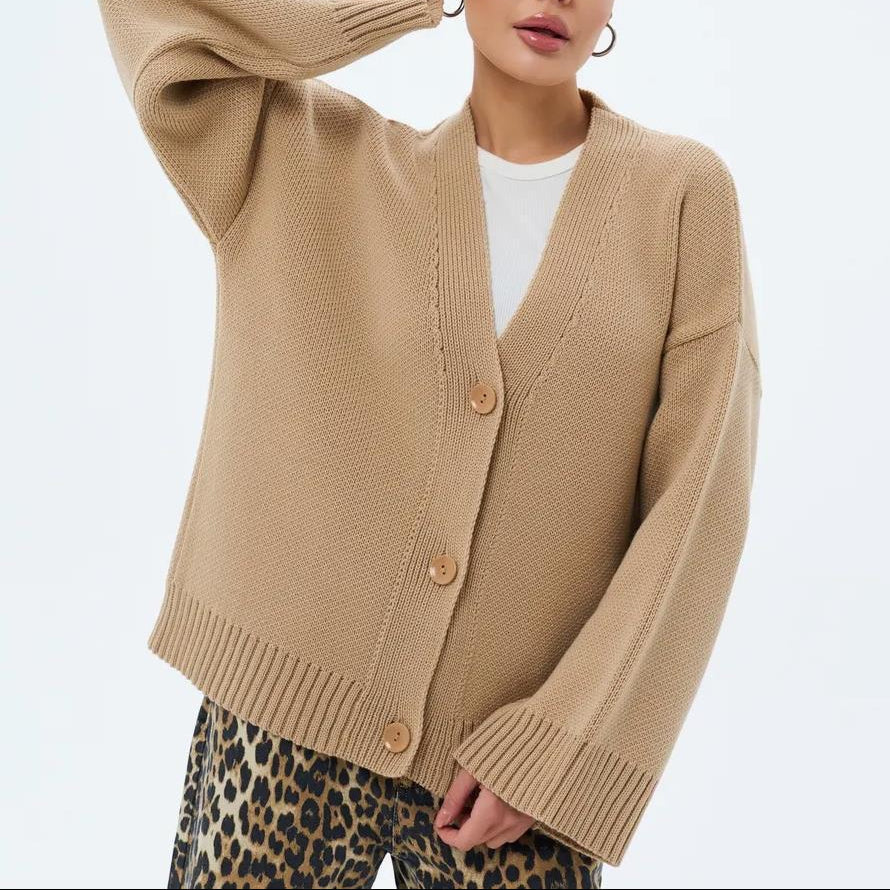 Damen Strickjacke, lockere Passform, Grobstrick - Uveris