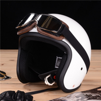 Lunettes de moto en cuir vintage