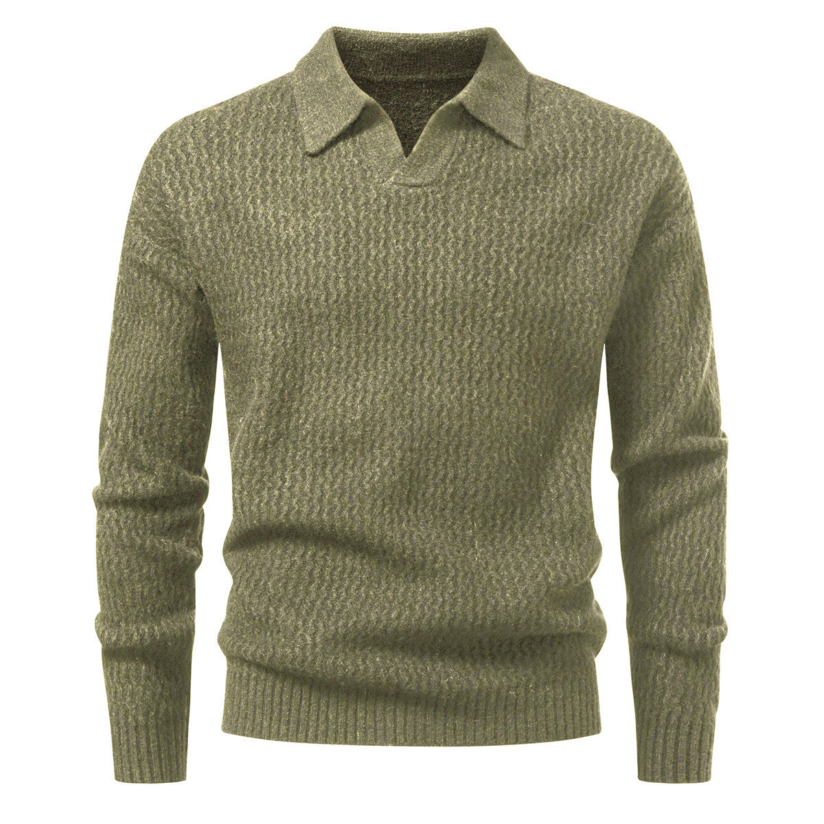 Herren-Jacquard-Strickpullover mit breitem Kragen - Raptor