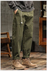 Pantalon décontracté pour homme en coton résistant, droit, style cargo - Marcos