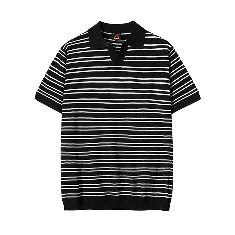 Lässiges, gestreiftes Herren-Poloshirt aus Baumwolle - Mateo
