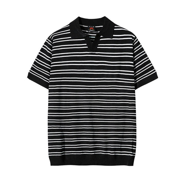 Lässiges, gestreiftes Herren-Poloshirt aus Baumwolle - Mateo