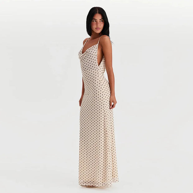 Ivy - Robe longue imprimée à bretelles spaghetti