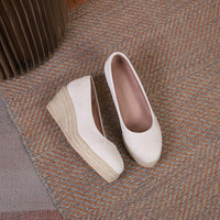 Chaussures compensées pour femme avec semelle tressée style espadrille - Élodie