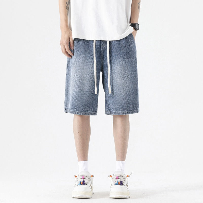Gewaschene Denim-Shorts für Männer mit Baggy-Style - Matias