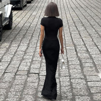 Langes Damenkleid mit tiefem Ausschnitt - Julieta