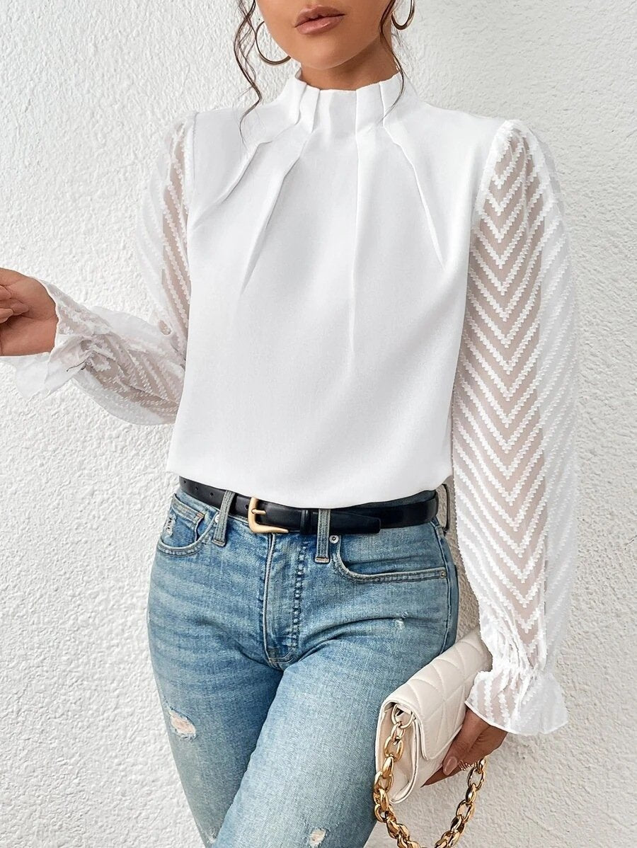 Langarm-Rollkragenbluse für Frauen - Elyra
