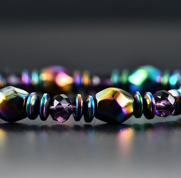 Bracelet perles métalliques énergisantes design magnétique - Eonix