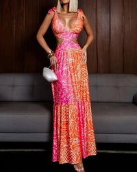 Katherine - Robe longue à imprimé coloré
