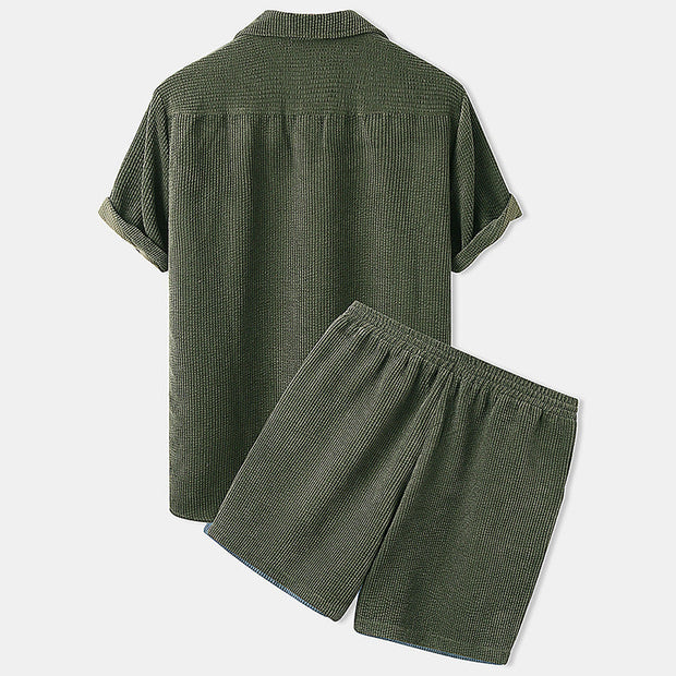 Ensemble chemise et short en jacquard cubain