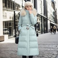 Manteau long matelassé avec col en fourrure - Meliora