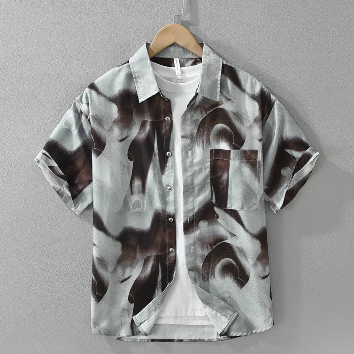 Herren Freizeithemd abstrakter Druck Regular Fit - Mateo