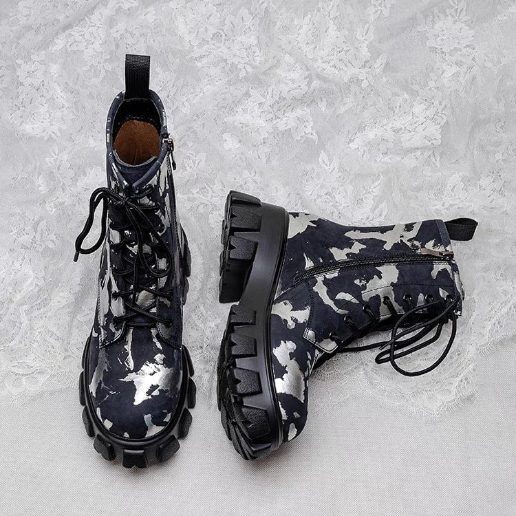 Militärstiefel für Frauen mit künstlerischem Effekt - Ysia